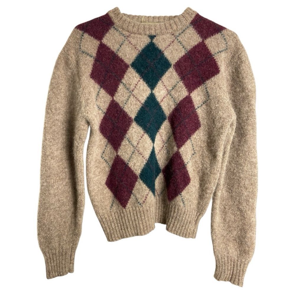 Vintage Robert Stock wool argyle sweater size M